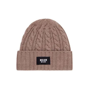 MSGM Logo Patch Knitted Beanie