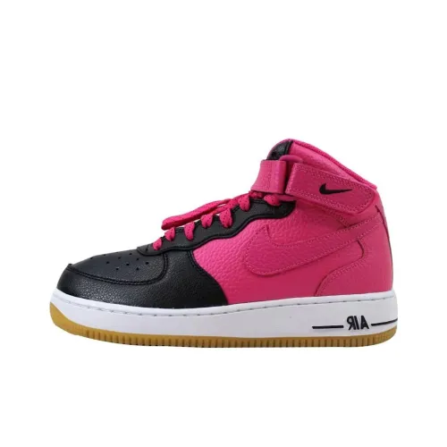 Nike Air Force 1 Mid Black Vivid Pink White GS