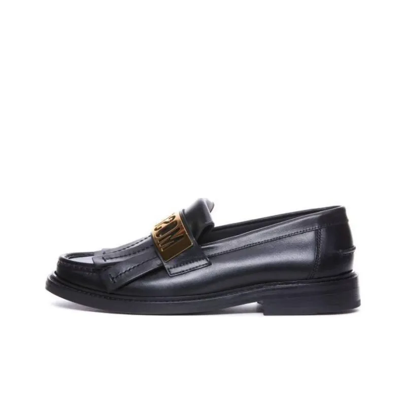 MOSCHINO Logo-plaque Leather Loafers-0