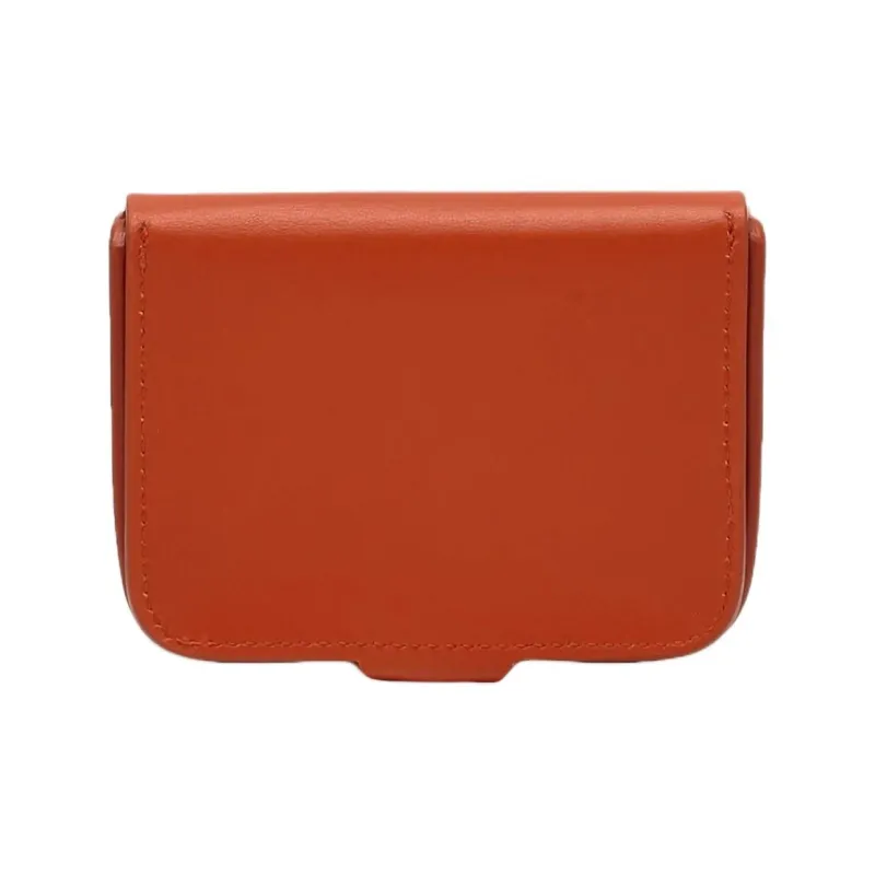 FERRAGAMO Calfskin Wallets Coin Purses Men's Red Clay-1