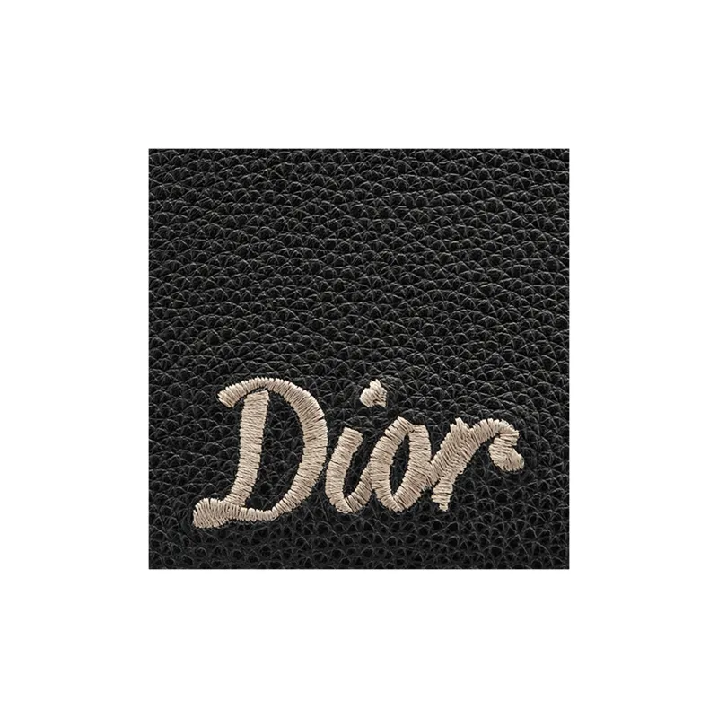 DIOR Cow Leather Card Holder, Wallet Men's Black-2