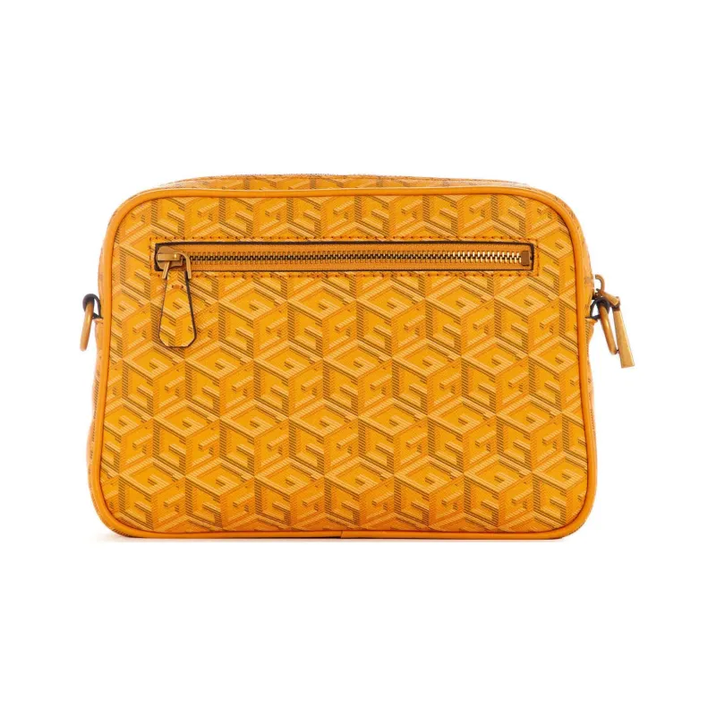 GUESS Artificial Leather Camera Bags Shoulder Bags Unisex Yellow-2
