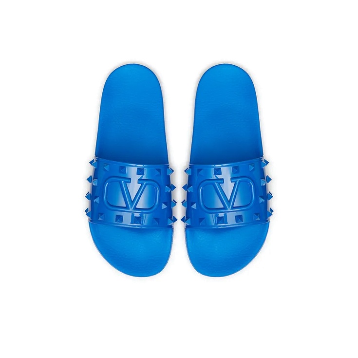 Valentino Vlogo Slide Slippers Men Blue - POIZON