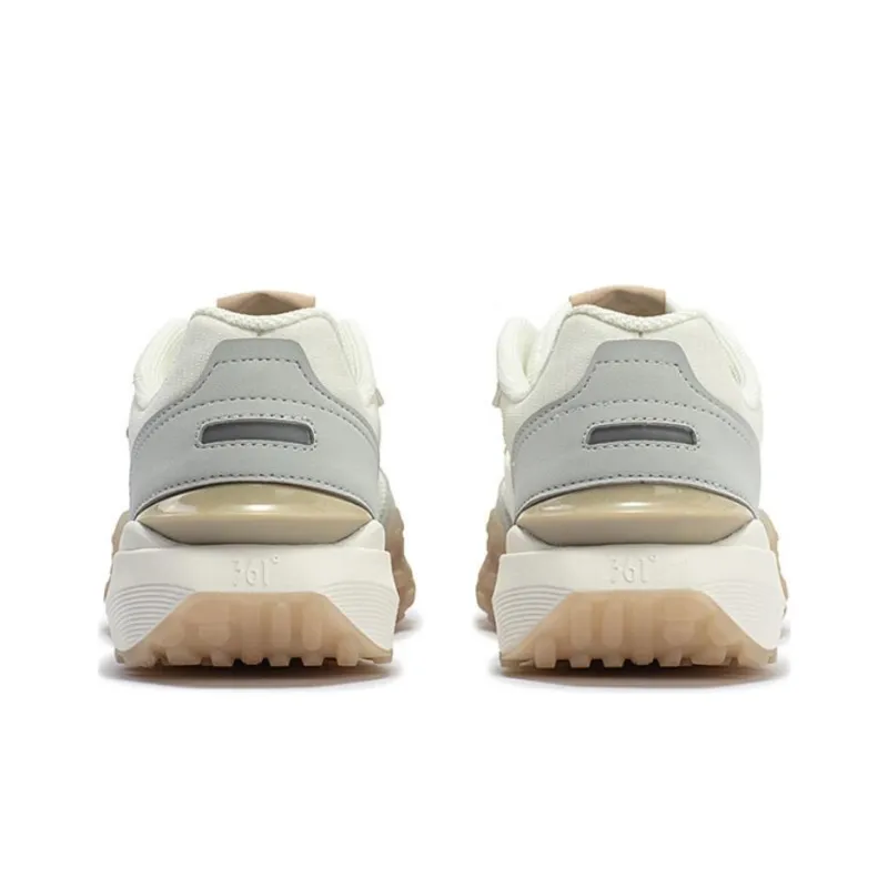 361° Shortbread Slip Resistant Low Top Running Shoes Men's White Gray-3