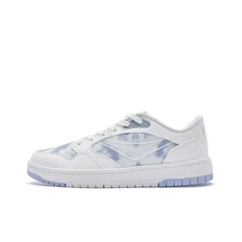 QIAODAN Lightweight Wear-Resistant And Slip-Resistant Low-Top Skateboard Shoes Women's Ivory Rain Blue