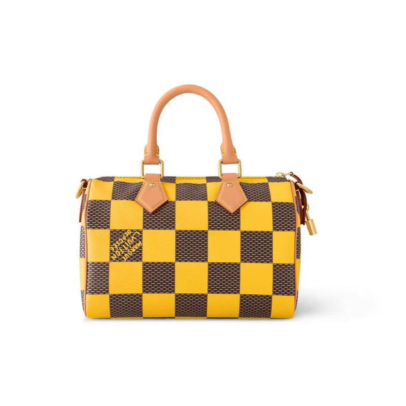 LOUIS VUITTON Speedy 25 Bandoulière Damier Pop Jaune Mat-2