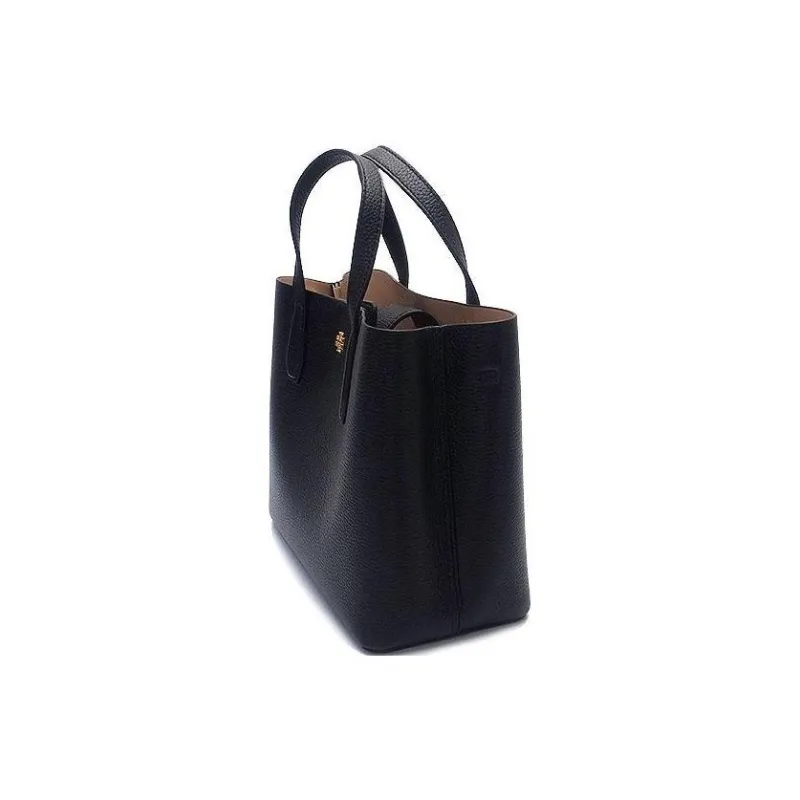 TORY BURCH Blake Cow Leather Tote Bag, Shopping Bag, Shoulder Bag, Crossbody Bag, Handbag Trumpets Women's Black-4
