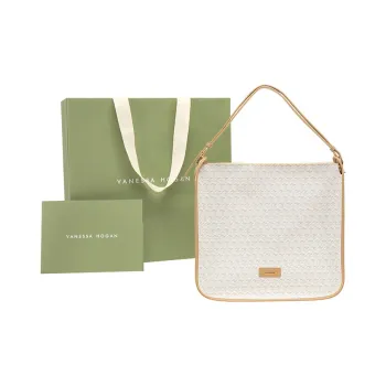 VANESSA HOGAN Monogram Pvc Tote Bag Portable Shopping Bag Shopping Bag Handbag Large Size Women's Apricot