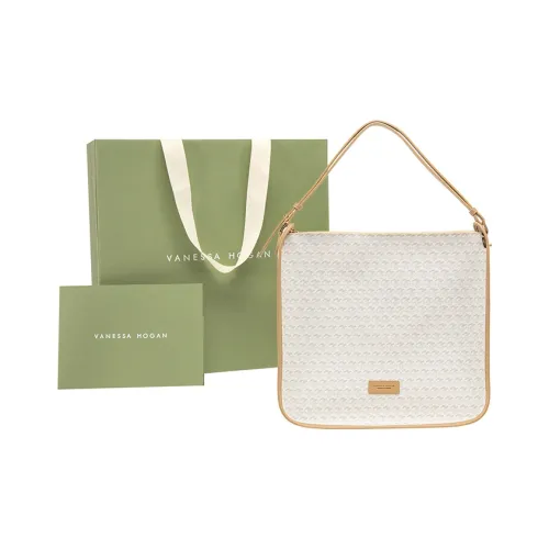 VANESSA HOGAN Monogram Pvc Tote Bag Portable Shopping Bag Shopping Bag Handbag Large Size Women's Apricot