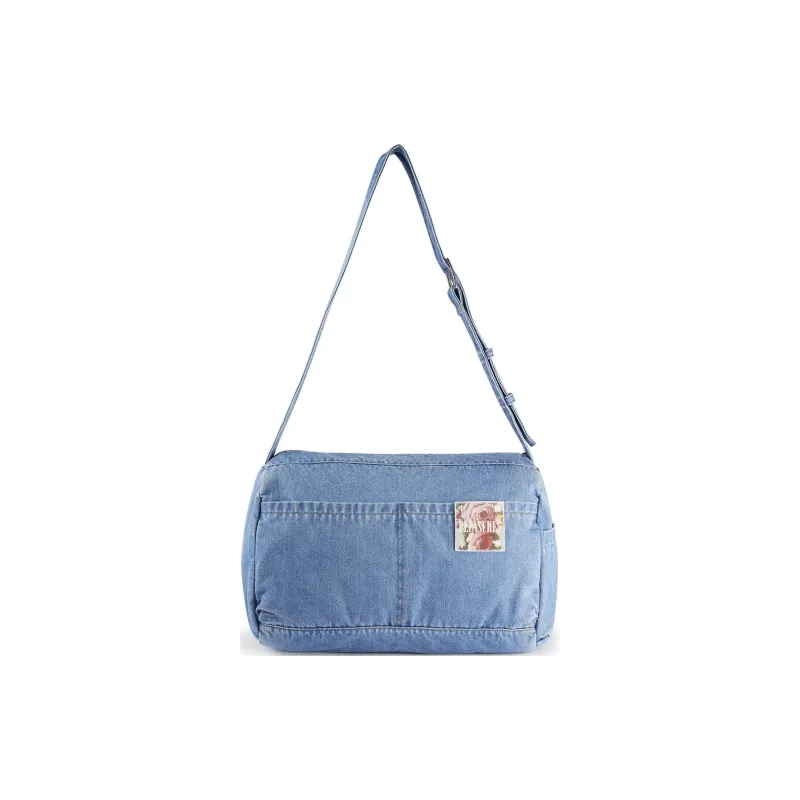 LiNing PLEASURES Collaboration Denim Shoulder Bag Crossbody Bag Regular Unisex Blue Denim Color-3