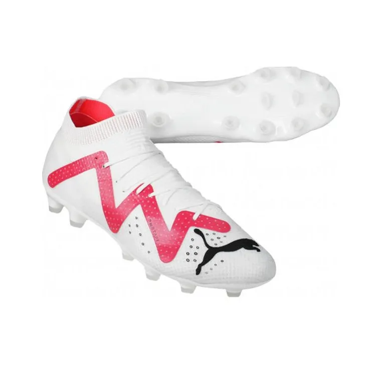 PUMA Future Pro Abrasion Resistant Breathable Soccer Shoes Unisex White Pink-2