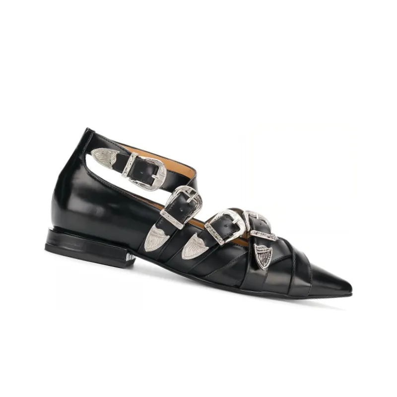 Toga Pulla Pointed-toe Buckle Leather Boots-1
