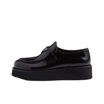 PRADA Triangle logo Leather Loafers