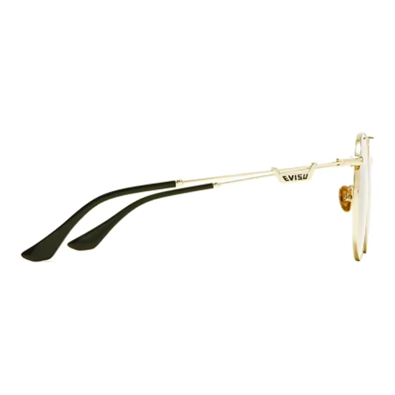 EVISU Plate And Metal Aviator Sunglasses Unisex Gold-2