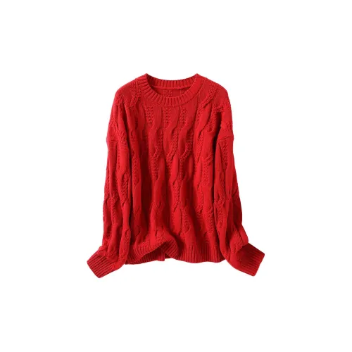 Vidolas Sweaters Women's Elegant Poetic Red