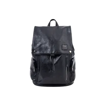 HERDER PU Laptop Backpack Regular Unisex Knight Black
