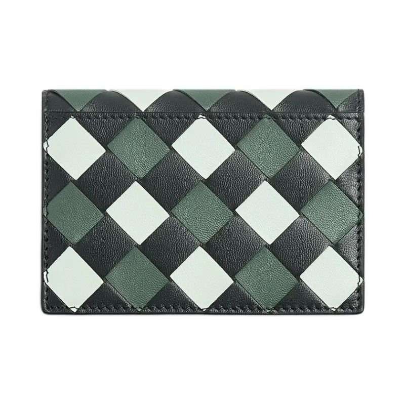 Bottega Veneta Calfskin Card Holder Card Holder Women's Slate Glacier Aloe Vera-2