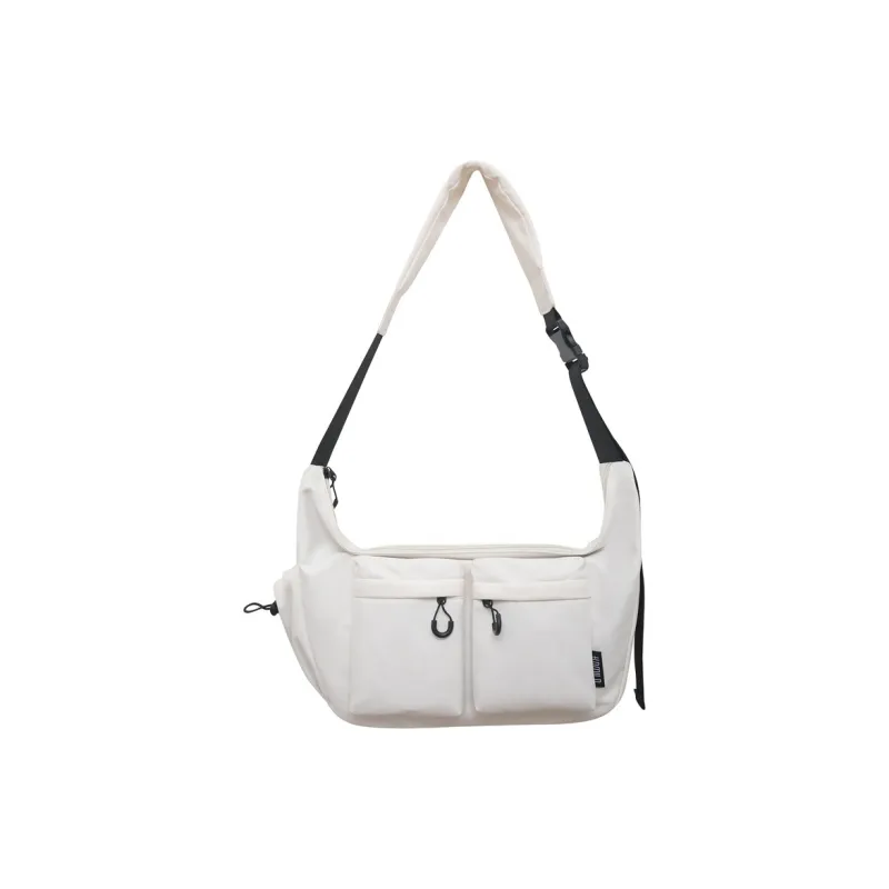 NOMK Nylon Travel Bag Shoulder Bag Crossbody Bag Medium Size Unisex Black/White/Green/Khaki/Brown-1
