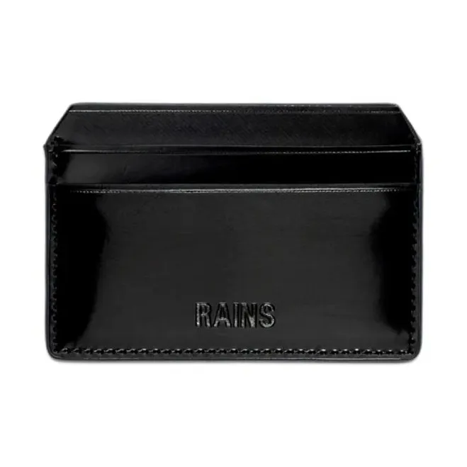 Rains Polyester Card Holder Unisex Shiny Black-0