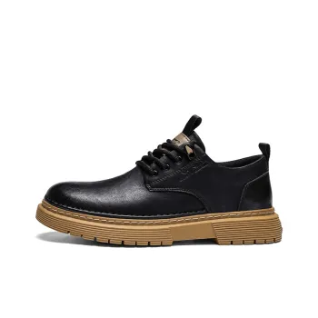 G.N.SHIJIA Men's Casual Shoes Men Low Top Black/Brown/Red