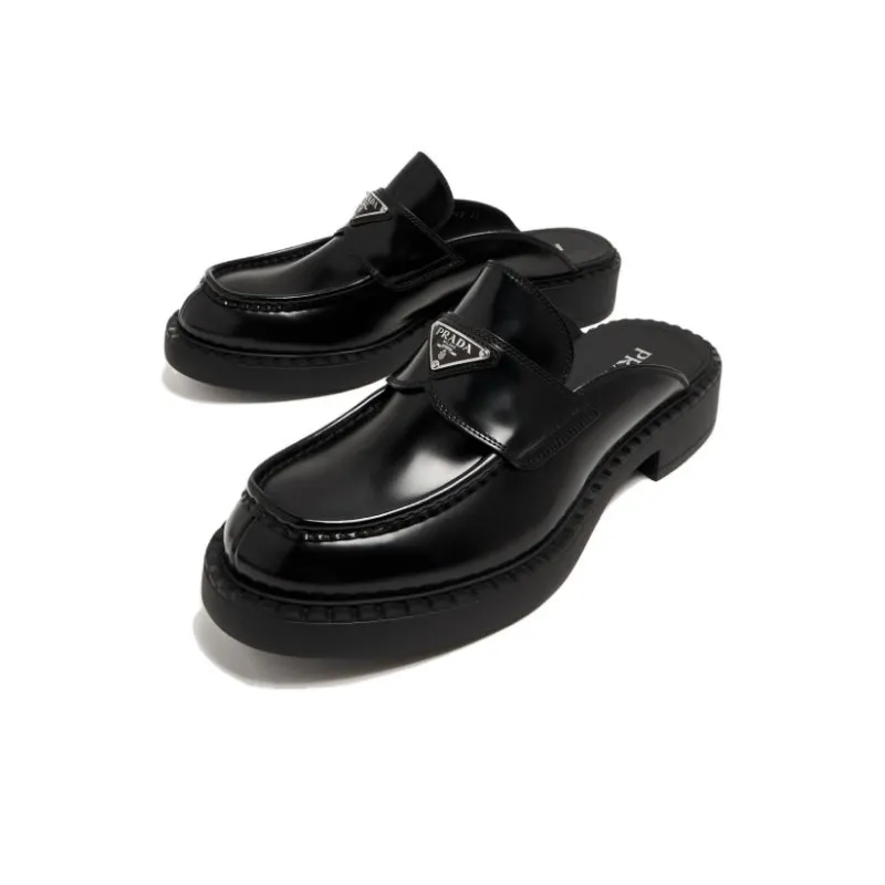 PRADA Abrasion Resistant Closed Toe Slippers Men's Black-2