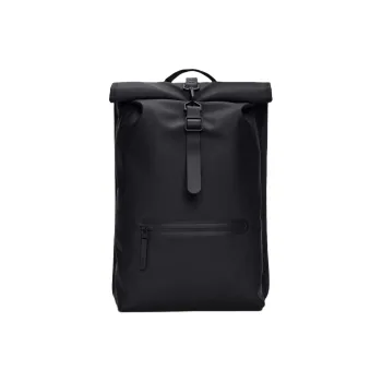 Rains Polyurethane Backpack Large Size Unisex Black