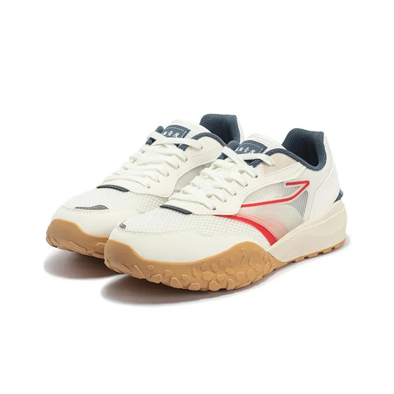 361° Cushioning Anti-Slip And Wear-Resistant Low-Top Running Shoes Men's White Red-2