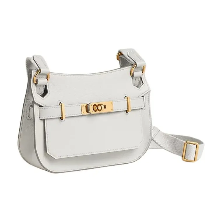 HERMES Jypsiere Evercolor Calfskin Gypsy Bag, Crossbody Bag, Shoulder Bag Women's White-1
