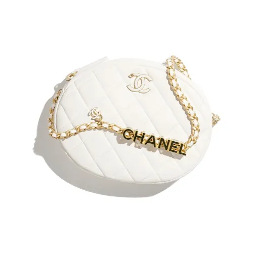 CHANEL Lambskin Camera Bags One Shoulder Crossbody Clutches Mini Women's White