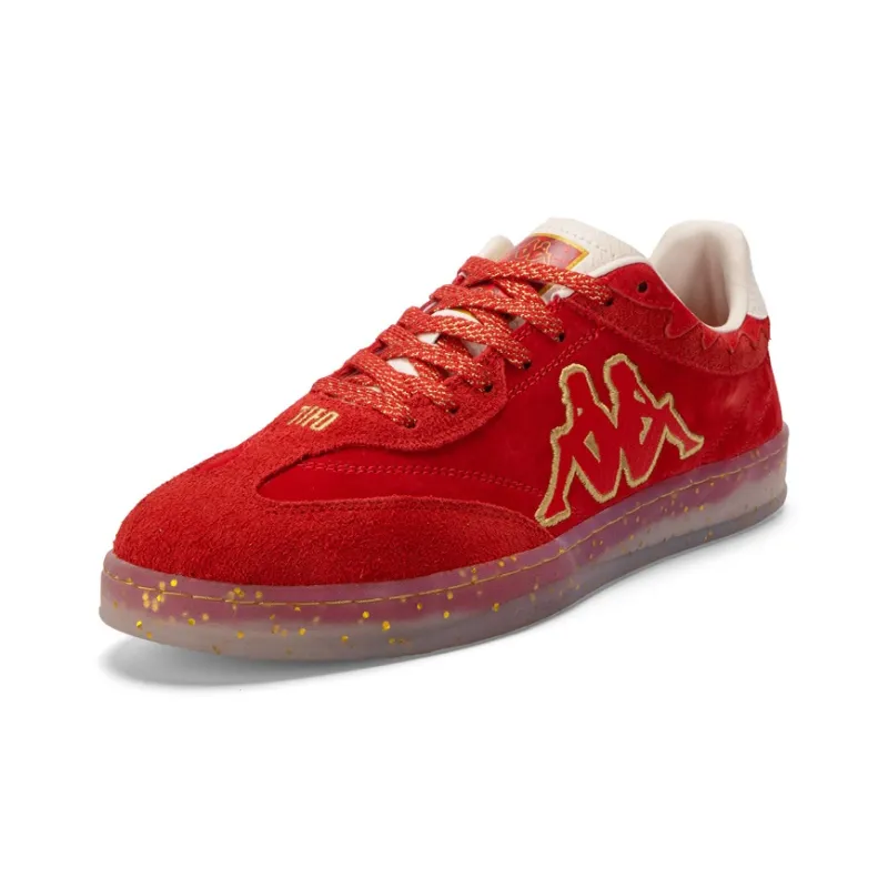 Kappa Tifo Anti Slip Wear Resistant Low Top Skateboard Shoes Unisex China Red/Birch White-3