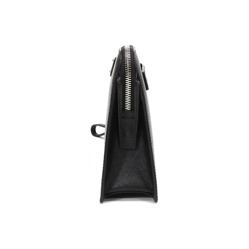 PRADA Saffiano Leather Clutch Men's Black-1
