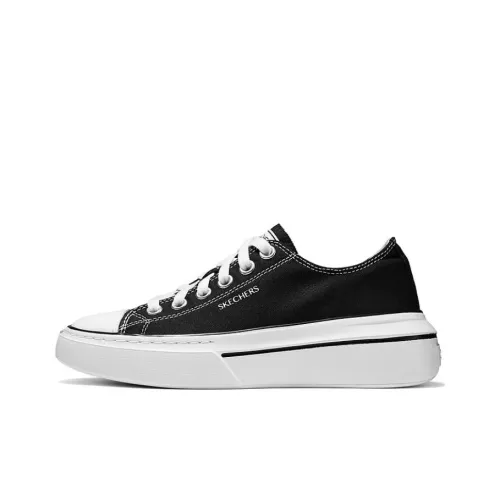 Skechers Court Classics Anti Slip Wear Resistant Low Top Canvas Shoes Women's Black
