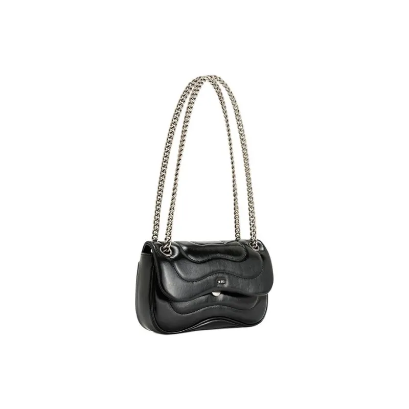 JW PEI Artificial Leather Shoulder Bag Crossbody Bag Medium Size Women's Black-1