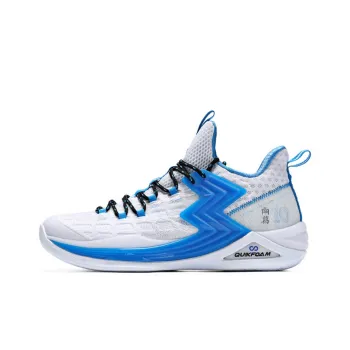 DUIZHANGXIAOYI x 361° Cushioned Slip Resistant Low Top Basketball Shoes Men's Blue White