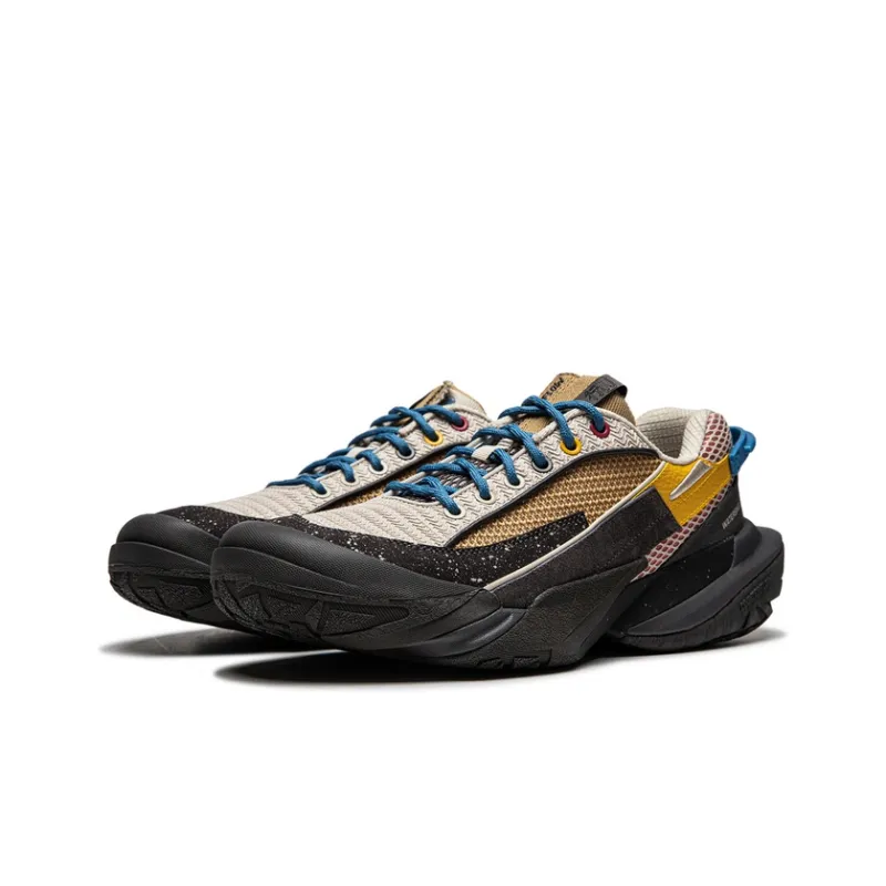 LiNing CF Hiking 3 Cushioning Wear Resistant Low Top Casual Shoes Unisex Oat Gray-2