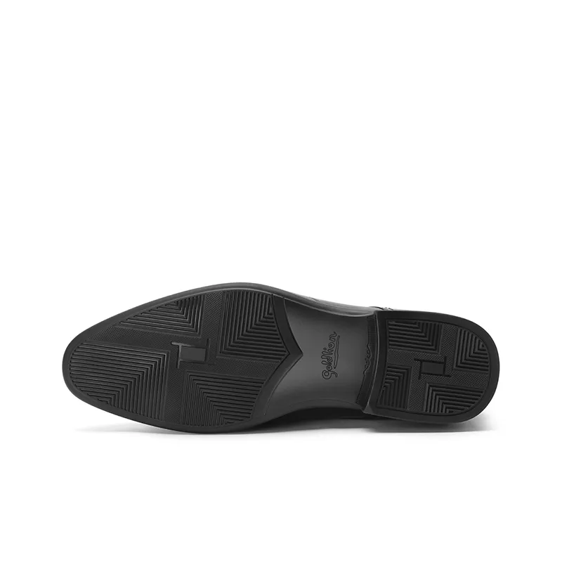 GOLDLION Dress Shoes Men Low Top Black/Brown-3