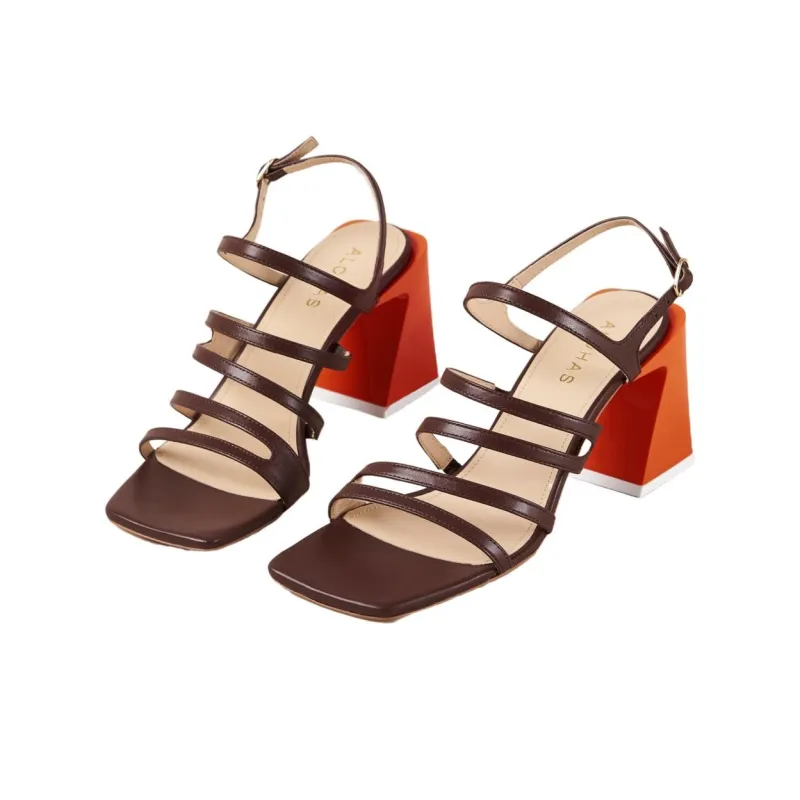 ALOHAS Aubrey Strap Sandals 6cm Women's Brown-2