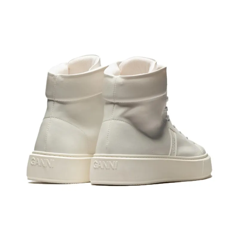 GANNI High-Top Skateboard Shoes Women's White-3