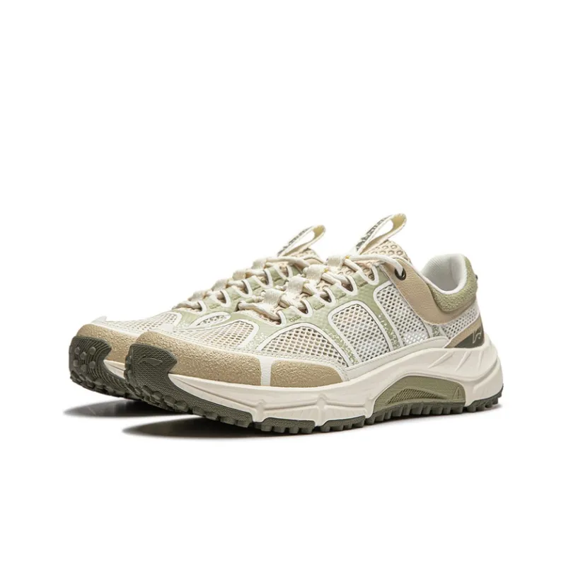 LiNing CF Tracing Elegance Lite RT Cushioning Wear-Resistant Low-Top Outdoor Trekking Shoes Men's Ecru Umber-2