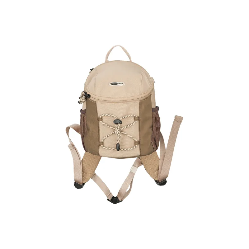 SUMAYZOY Polyester Backpack Small Size Unisex Milk Tea Beige/Olive Black-0