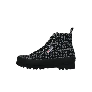 SUPERGA Wear-resistant And Lightweight High-Top Canvas Shoes Women's Black White