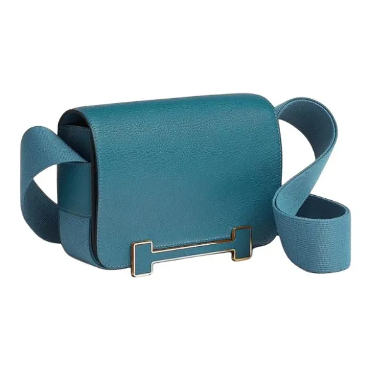 HERMES Geta Mysore Goat Skin Crossbody Bag Shoulder Bag Women's D2 NEW BLEU JEAN Denim Blue-1