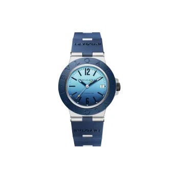 BVLGARI∙BVLGARI Collection Wrist Watch Automatic Mechanical Movement Rubber Strap 40mm Blue Dial Men's Watches