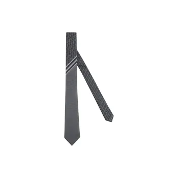 DIOR Silk Ties Men's Gray White