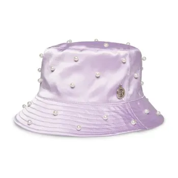 STEVE MADDEN Satin Pearl Bucket Hats Women's Purple