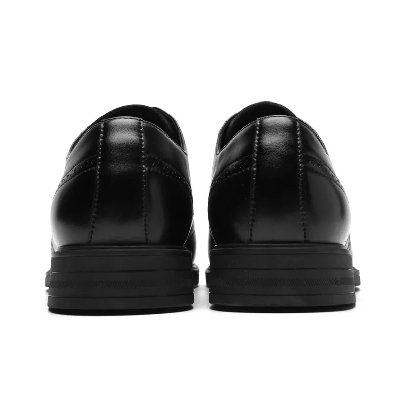HLA Dress Shoes Men Low Top Black-3