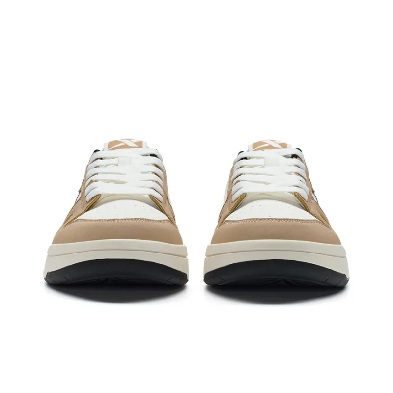 XTEP MAXX LITE Abrasion Resistant Low Top Skateboard Shoes Men's Sail White/Brown Gray/Black-5