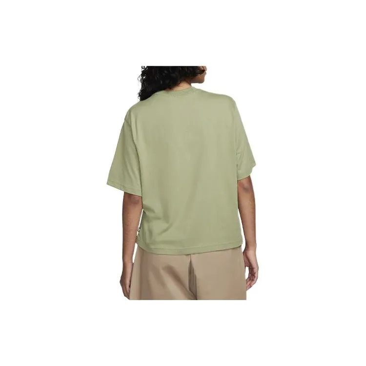 Nike Drop Shoulder Sleeve T-Shirt Women's Oil Green-1