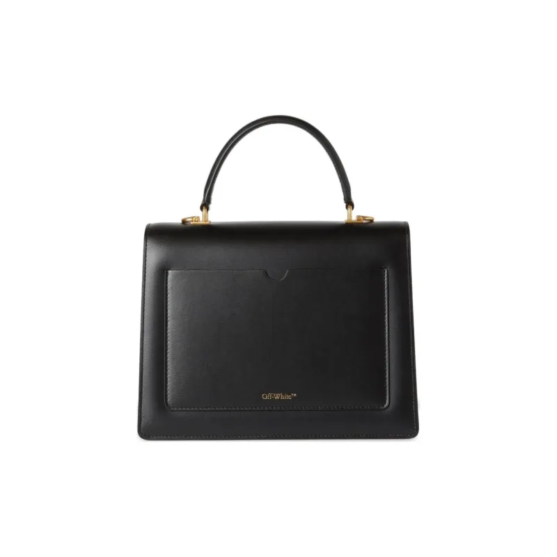 OFF WHITE Jitney 2.8 Leather Tote Black-3