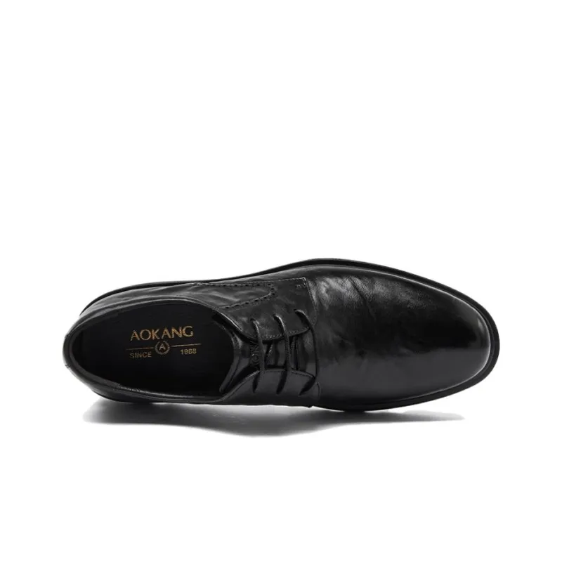 AOKANG Dress Shoes Men Low Top Black-2